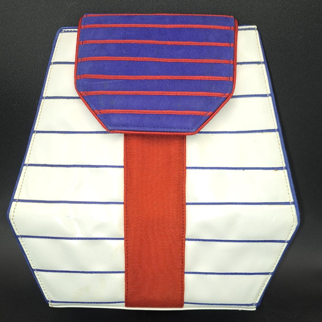 Susan Bennis Warren Edwards Bag Purse Leather Suede Vtg Red White Blue Rare